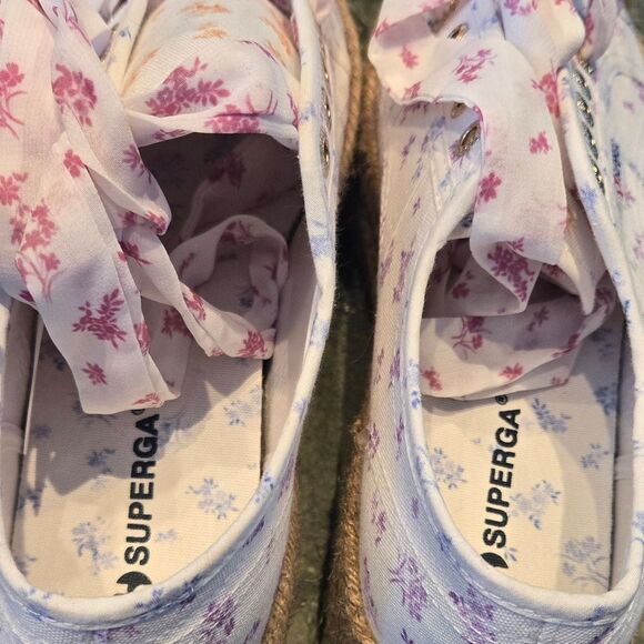 Superga Pink and Orange Espadrilles with Vibrant Style.  NWOT Size 9 - Picture 4 of 6